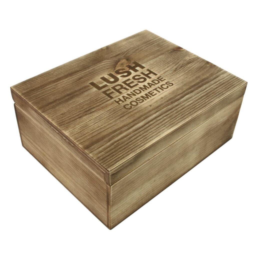 Bespoke wooden packaging – 20 Lush Years
