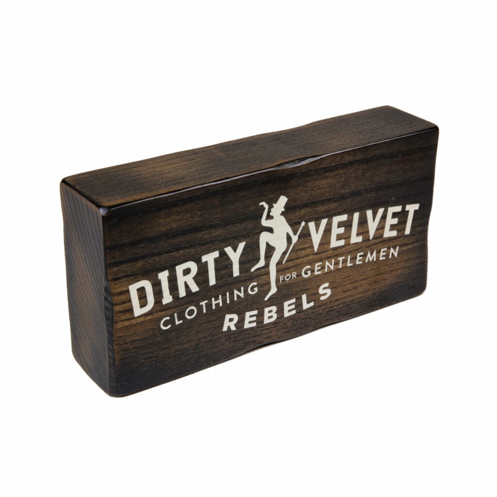 Wooden Brand Block for Dirty Velvet